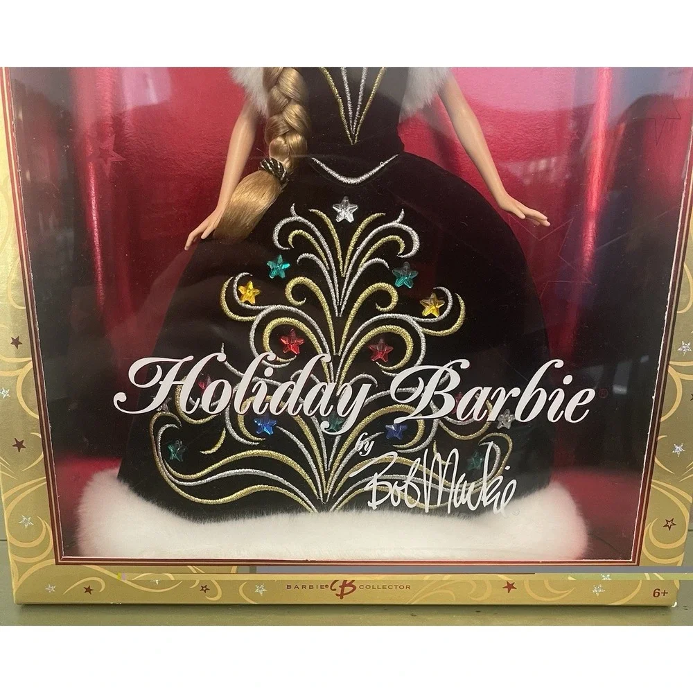 Mattel 2006 Holiday Barbie Doll Blonde Black Dress Bob‎ Mackie Christmas J0949
